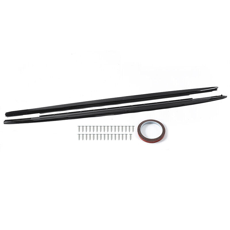 2X for BMW G30 530I 540I & F90 M5 Sedan 2017-22 MP Style Side Skirts Gloss Black