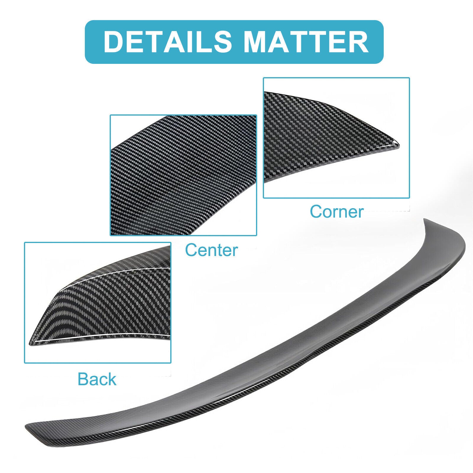 Rear Trunk Spoiler PSM Carbon Style for BMW F80 F30 M3 3 Series Sedan ABS 12-18