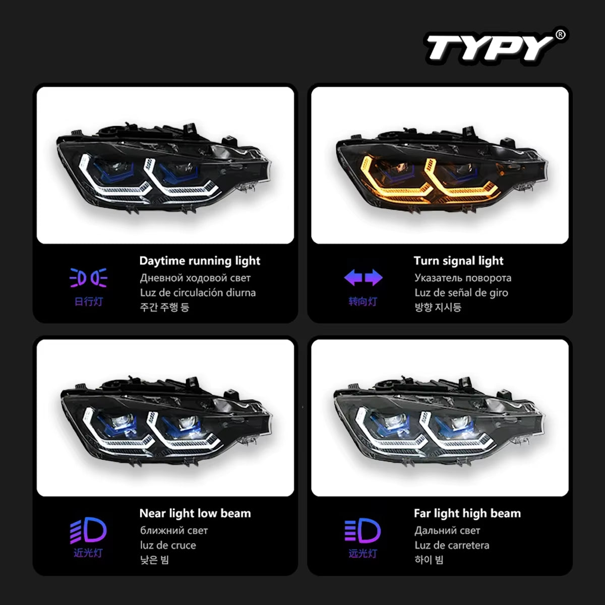 Car Lights for BMW 3 Series 2015-2018 F30 Headlight LED Projetor Head Lamp Daytime Running Light Automotive Accessories