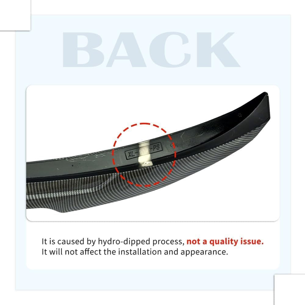 Carbon Fiber Pattern E90 Spoiler Psm-Style Compatible with (2005-2012) 3-Series E90 Sedan / E90 M3 Sedan